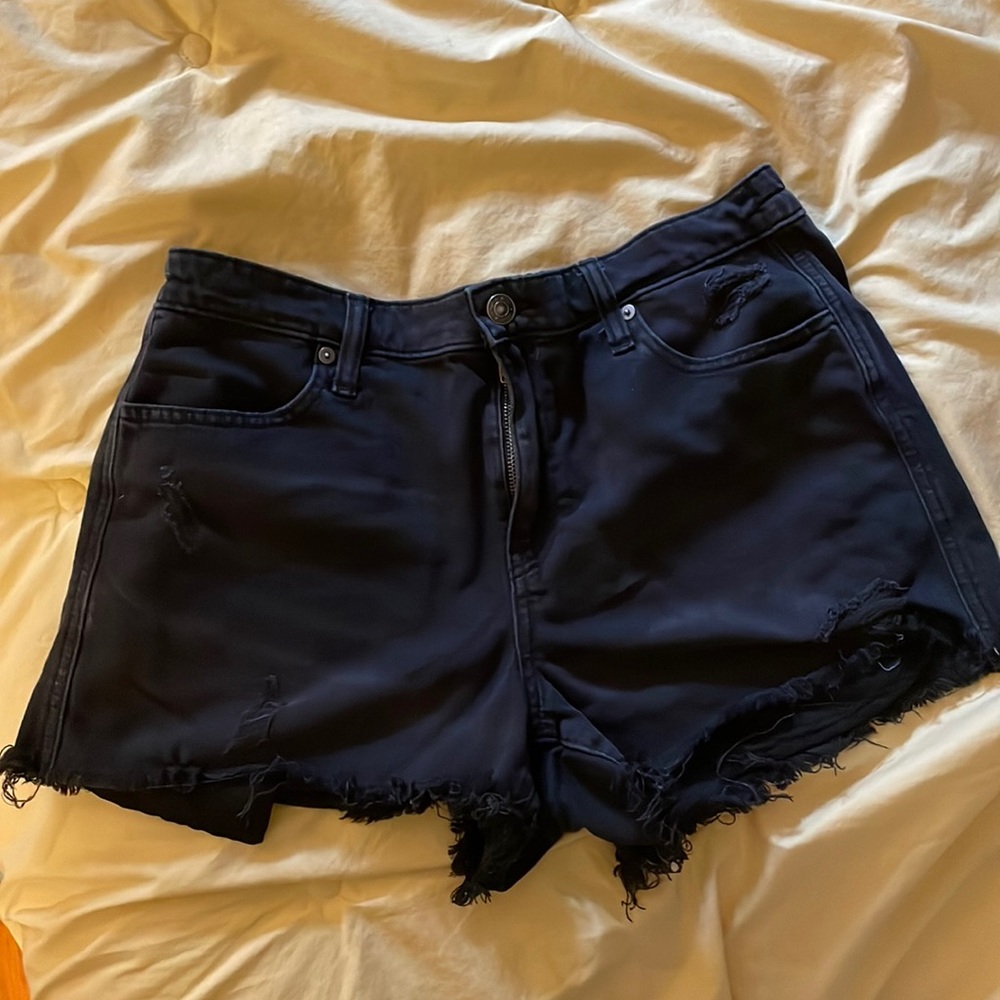 Aerie black distressed shorts